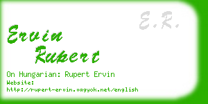 ervin rupert business card